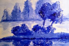 Bleu I. Acryl 40×30 cm