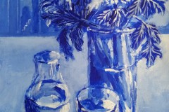 Dahlien. Acryl 40x30 cm