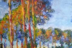 Kopie nach Monet: Pappeln an der Epte. Acryl 40x30 cm