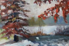 Winter im Botanischen Garten I. Acryl 40x30 cm