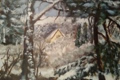 Winterzauber, Acryl 30×40 cm. VERKAUFT