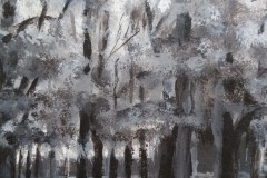 Monochrom-Etude III: Wald. Acryl 21×15 cm