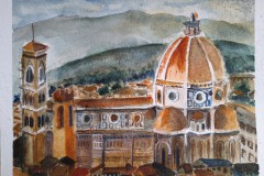 Kathedrale in Florenz. Aquarell 24×32 cm