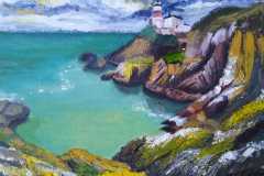 Howth: Blick auf den Leuchtturm. Acryl 30x40 cm