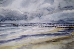 Wolken-Meer. Aquarell 30×40 cm. VERKAUFT
