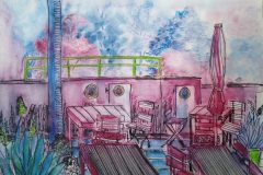 Berlin: Am historischen Hafen II. Aquarell mit Fineliner 24x32 cm