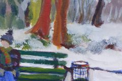 Kleine Etuede: Winter im Botanischen Garten. Acryl 20x15 cm