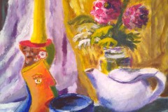 Stillleben mit Kerze. Acryl 40x30 cm