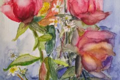 Pivoines. Aquarell 32×24 cm