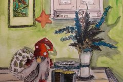 2. Advent. Aquarell mit Fineliner 24×32 cm