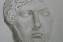 Antiker Frauenkopf. Bleistift 42×30 cm